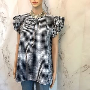 Coco & Main Checker Print Top